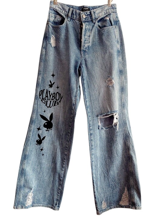 PLAYBOY Denim - PLAYBOY X Pacsun Light Blue Wide-Leg Jeans